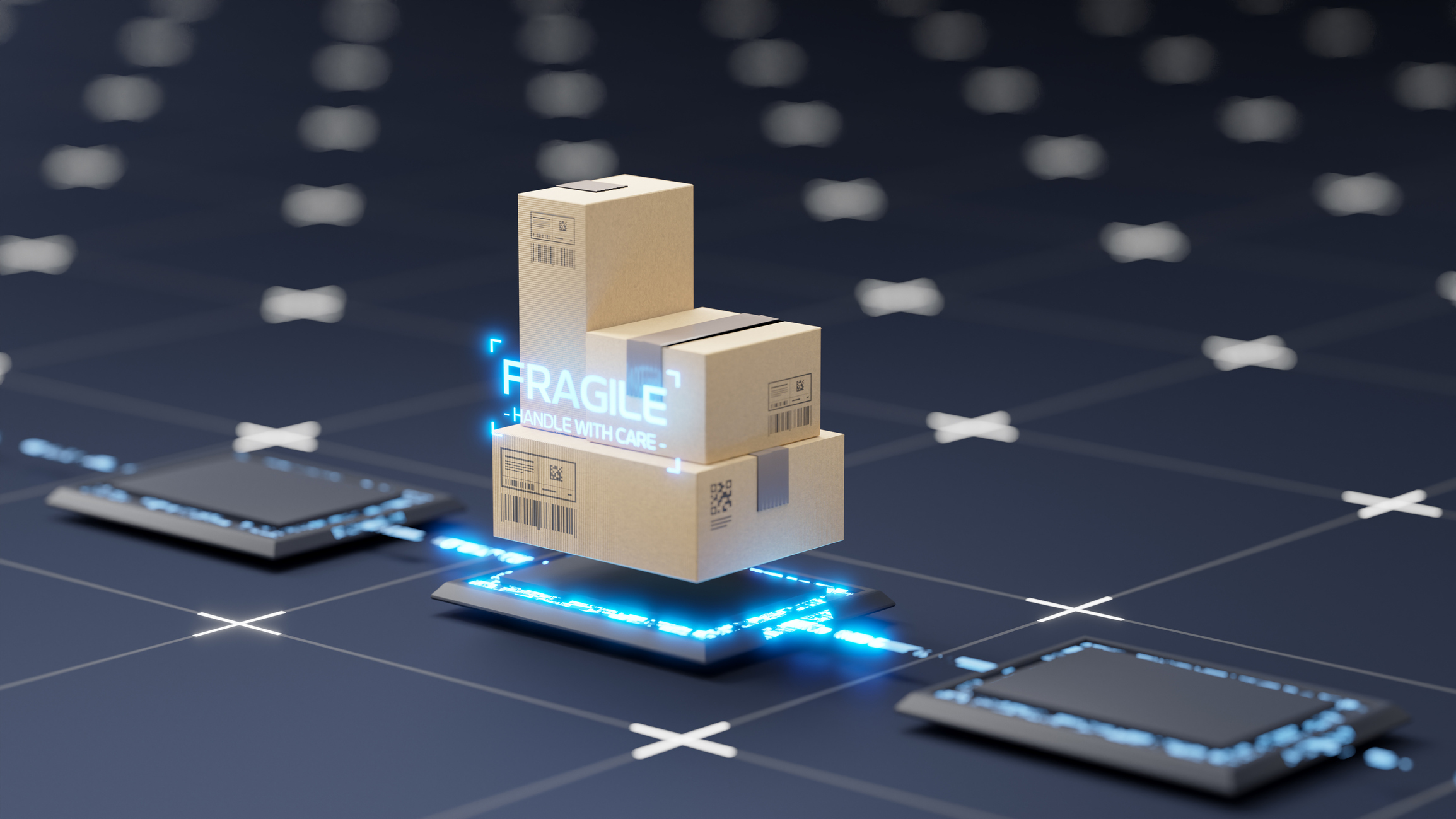 Cardboard shipping parcels